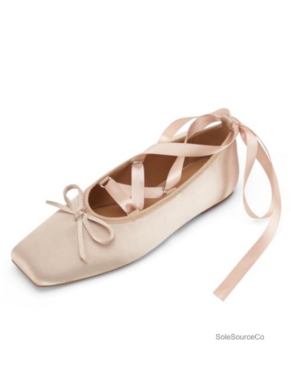 Satin Ballet Flats Lace Up Bow Women's Casual Flat Shoes